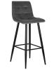 Стул барный NICOLE черные матовые ножки, темно-серый велюр 108-91