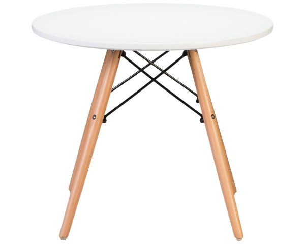 Стол журнальный SHELLEY белая столешница, ножки светлый бук