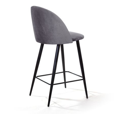 Стул полубарный Thomas бархат серый