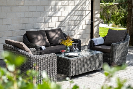 "Кон Панна" кресло из искусственного ротанга, графит