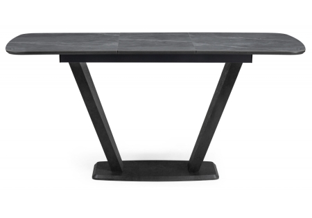 Керамический стол Петир 120(160)х80х75 серый, черный