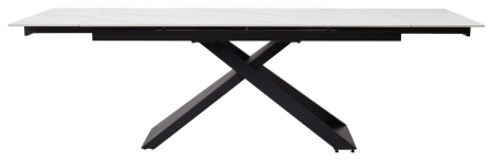 Стол LIVORNO 180 MATT WHITE MARBLE SINTERED STONE, BLACK
