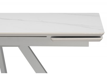 Керамический стол Вилли 140(200)х80 белый мрамор snow white, серый