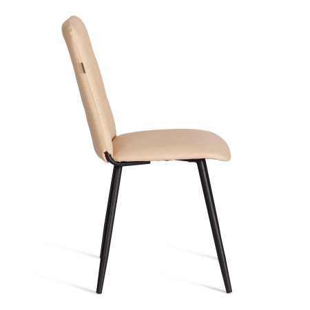 Стул обеденный Asti бежевый, экокожа и металл, мягкое сиденье, без подлокотников