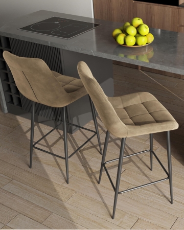 Стул полубарный Флекс велюр капучино