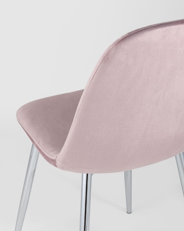 Стул Валенсия велюр розовый хромированные ножки