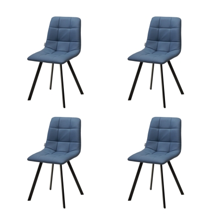 Стул CHILLI-Q SQUARE Oracul 795 синий, экокожа PU, черный каркас