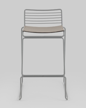 Стул полубарный Danny серый с подушкой