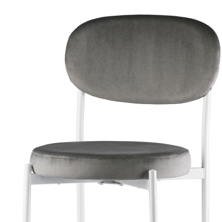 Стул Maso велюр серый, белые ножки