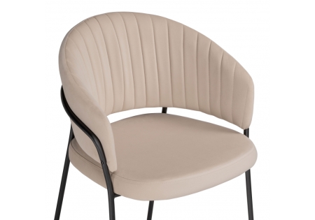 Стул на металлокаркасе Лео бежевый brandy light 2, черный