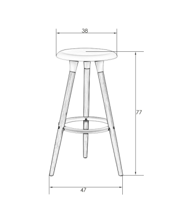 Набор 4 шт Табурет барный ROYCE, ножки светлый бук черный (B-03)