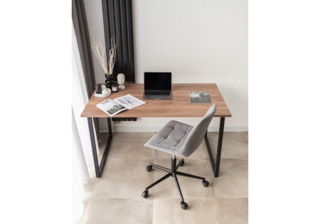 Стол деревянный Лиман 140 х 80 дуб крафт табачный, черный матовый