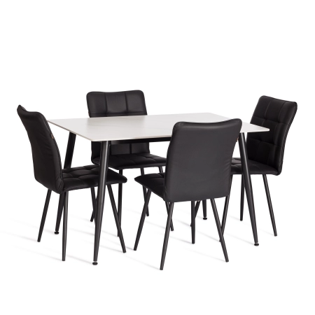 Стул обеденный Bari черный, экокожа и металл, мягкое сиденье, без подлокотников