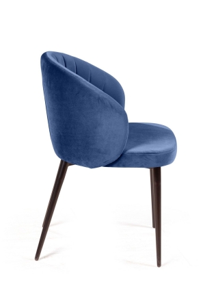Стул Mont Blanc, бархат синий, черный конус