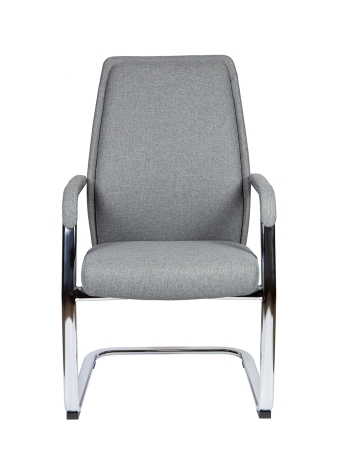 Кресло офисное Liverpool New серый, ткань и металл, мягкое сиденье, с подлокотниками