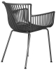 Стул ROSS темно-серый, пластик и металл, твердое сиденье, с подлокотниками