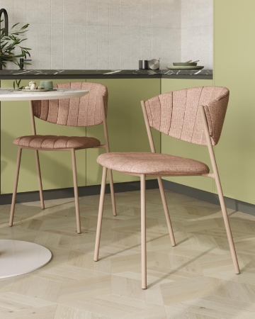 Стул Харпер ткань рогожка капучино каркас бежево-серый матовый