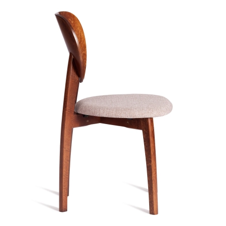 Стул DIAMANTE мягкое сидение, ткань и дерево, бежевый и коричневый