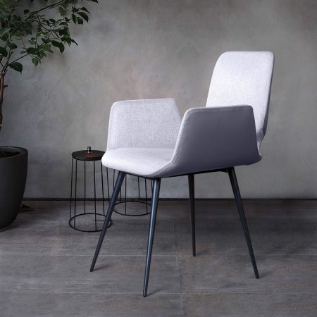 Стул с подлокотниками Adam рогожка комби серый