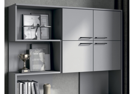 Компьютерный стол Эльброни правый шиншилла серая