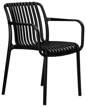 Стул WALTER ARM черный, пластик, твердое сиденье, с подлокотниками