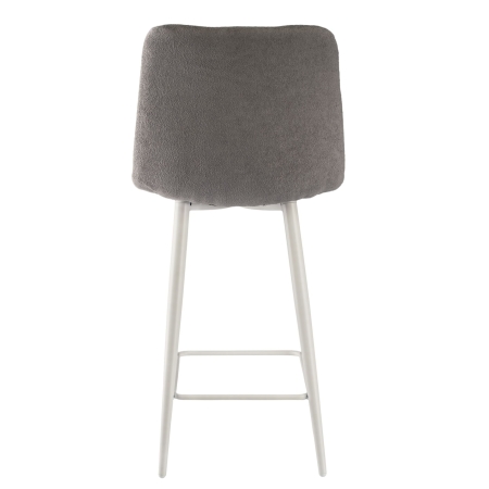 Стул полубарный на белых ножках Base букле серый MOSS 960 60см