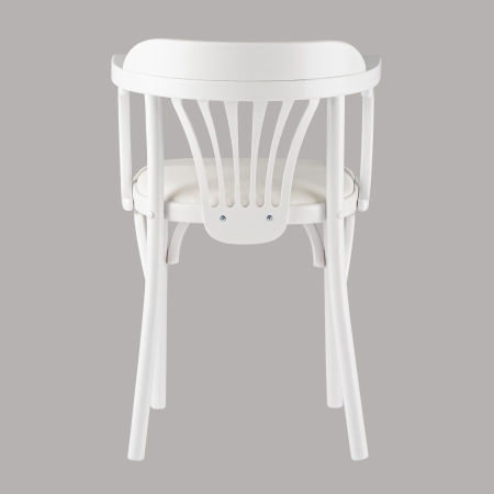 Деревянный стул Венский белый с мягким сиденьем из экокожи