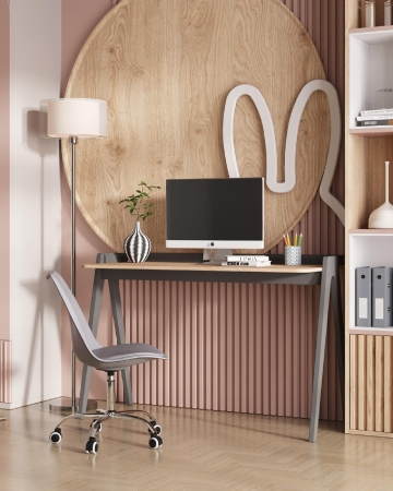 Стол письменный Pyramid 118*53 светлое дерево/серый