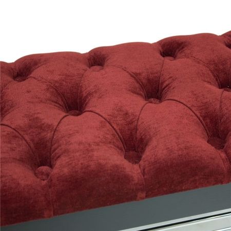 Банкетка "Грейс" дуб шампань, ткань бордо, кретная стяжкa