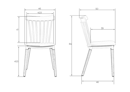 Набор 4 шт Стул обеденный THEO, ножки светлый бук белый (W-02)