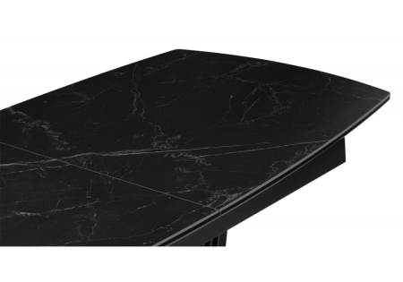 Керамический стол Вейл 160(205)х89 черный мрамор shakespeare black, черный