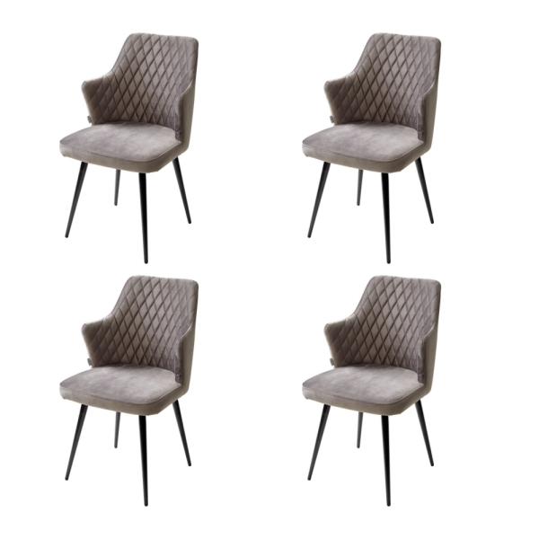 Стул HERMAN 360 градусов, графит #14 велюр, черный каркас