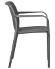 Стул WALTER ARM серый, пластик, твердое сиденье, с подлокотниками