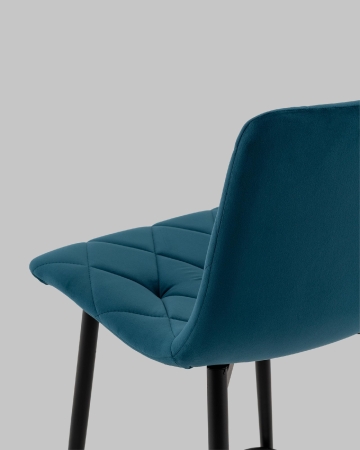 Стул полубарный Одди Diamond велюр синий