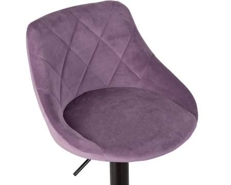 Стул барный LOGAN черный пудрово-сиреневый велюр MJ9-52
