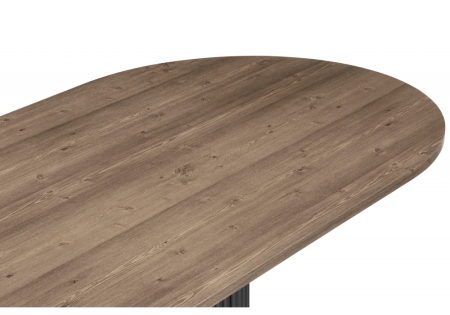 Стол деревянный Барон О 200 х 90 дуб кантри пленка, черный