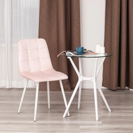 Стул CHILLY (mod. 7094-1) ткань и металл, розовый и белый