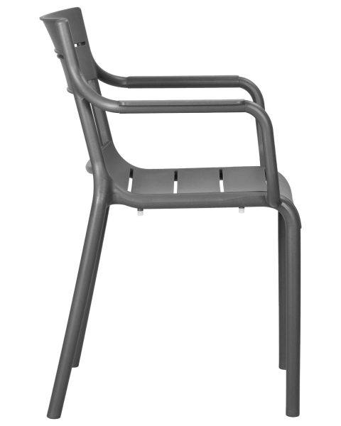 Стул TIM серый, пластик, твердое сиденье, с подлокотниками