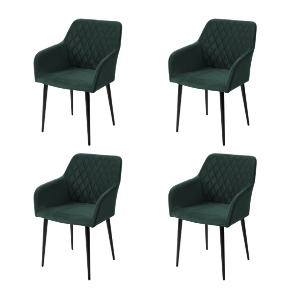 Стул BRANDY-X зеленый #19 велюр, черный каркас
