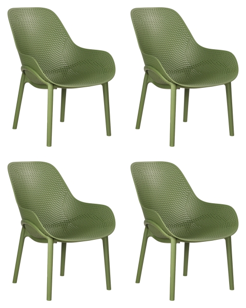 Набор 4 шт Кресло LONZO, зеленый хаки (G-17) c УФ-защитой