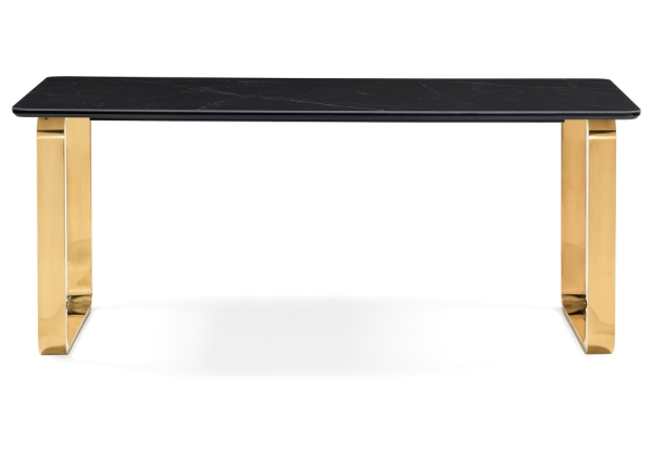 Керамический стол Селена 4 180х90 черный мрамор, золото