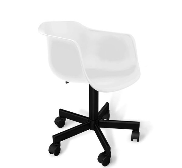 Стул подъемно-поворотный SHT-ST31/S120M белый, черный муар