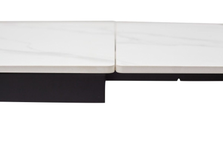 Стол LIVORNO 180 MATT WHITE MARBLE SINTERED STONE, BLACK
