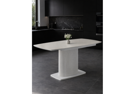 Керамический стол Фестер 160(200)х90 carmen light grey, белый