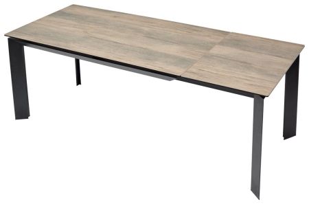Стол CREMONA 140 KL-61 под дерево итальянская керамика, черный каркас