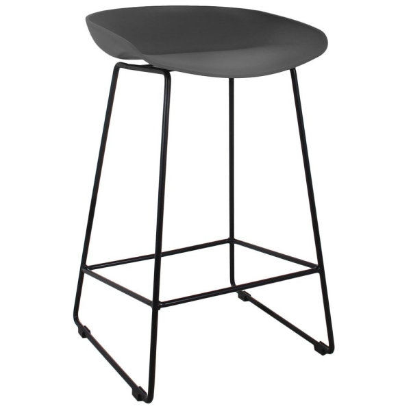 Стул полубарный Neo черный с черными ножками
