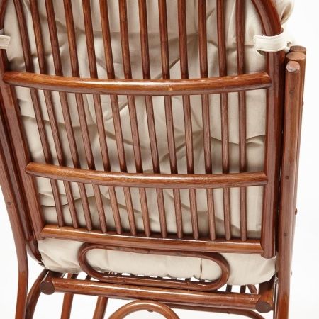 Кресло-качалка VIENNA (разборная) без подушки, ротанг top quality, 58x133x102 см, орех