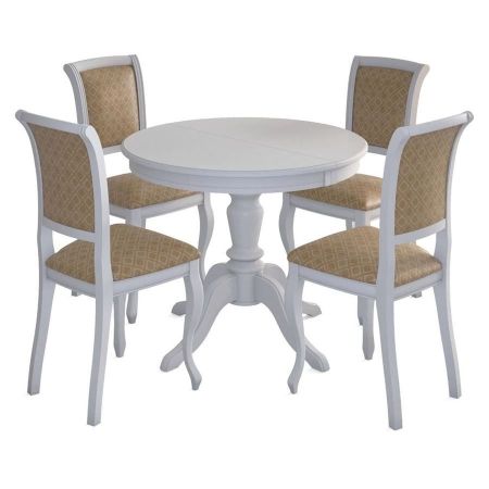 Стол "Эгина-2" белый, шпон бук тип 2