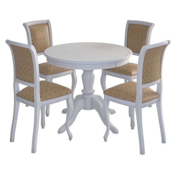 Стол "Эгина-2" белый, шпон бук тип 2