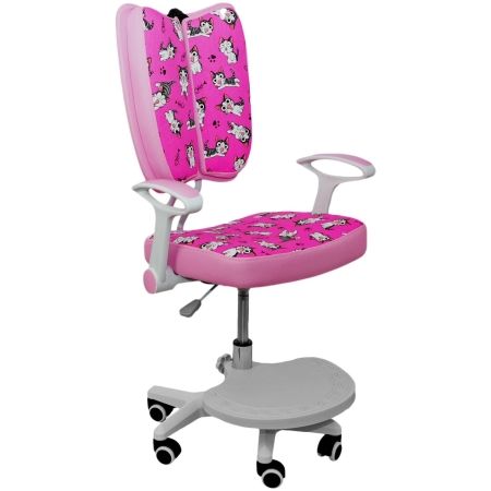Кресло поворотное Pegas, розовый с котятами, ткань